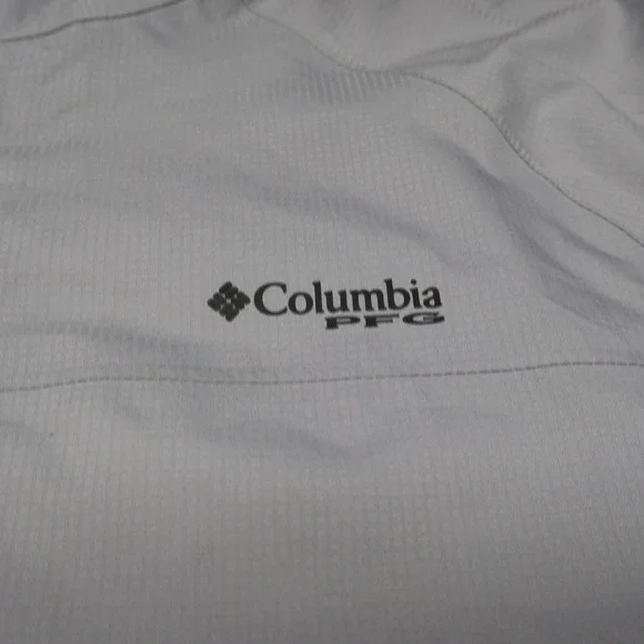 Columbia PFG Jacket Mens XL White Tamiami Hurricane Rain Full Zip Light Outdoor - Picture 3 of 16
